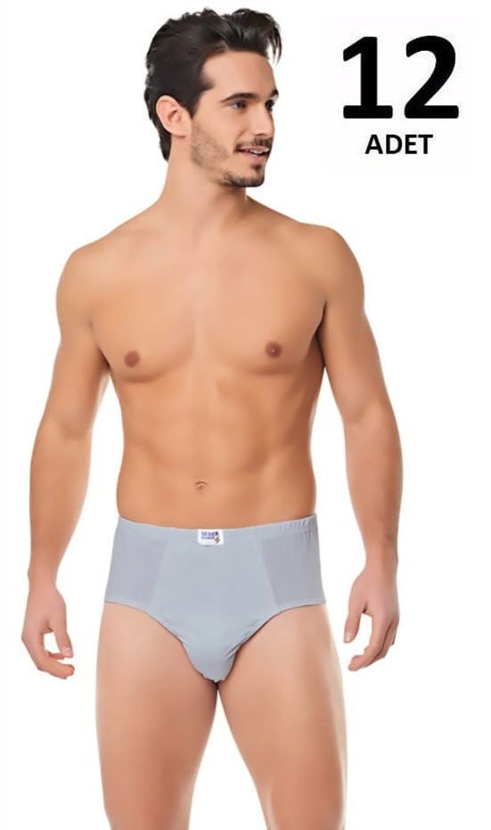 Seher Erkek Penye Slip  12' li Beyaz/Siyah/Gri