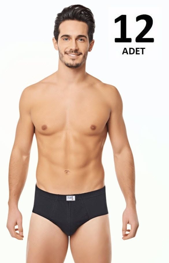 Seher Erkek Penye Slip  12' li Beyaz/Siyah/Gri