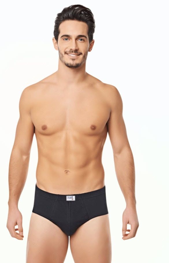Seher Erkek Penye Slip  12' li Beyaz/Siyah/Gri SİYAH - XS