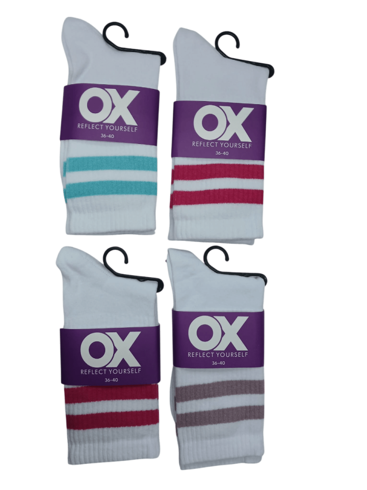 OX Bayan Likralı Kolej Çorap 12'li