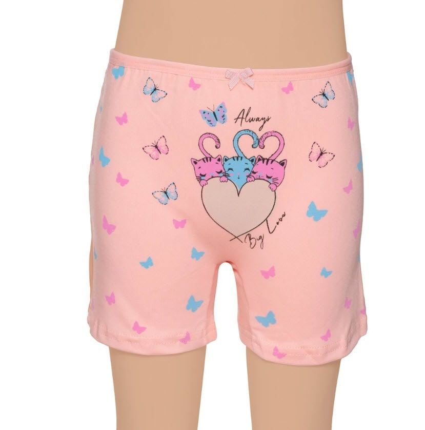 Gümüş Kız Çocuk Likralı Baskılı Boxer 3069