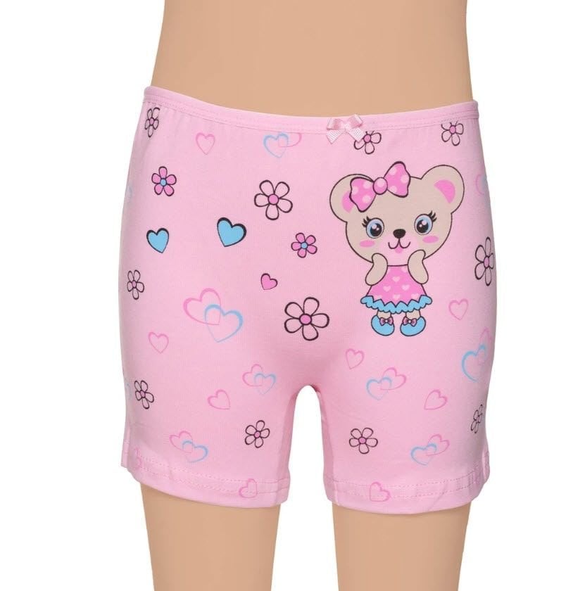 Gümüş Kız Çocuk Likralı Baskılı Boxer 3069