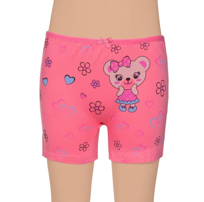 Gümüş Kız Çocuk Likralı Baskılı Boxer 3069