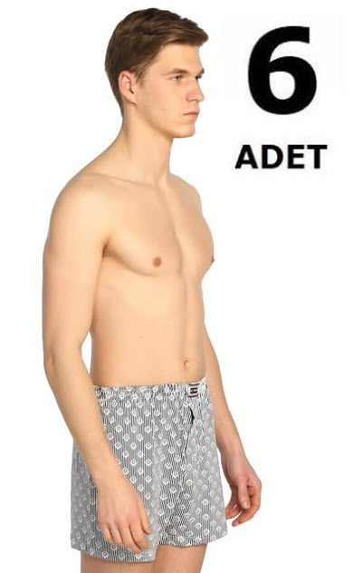 Seher Erkek Empirme Desenli Boxer 6'lı