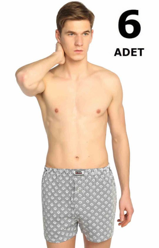 Seher Erkek Empirme Desenli Boxer 6'lı