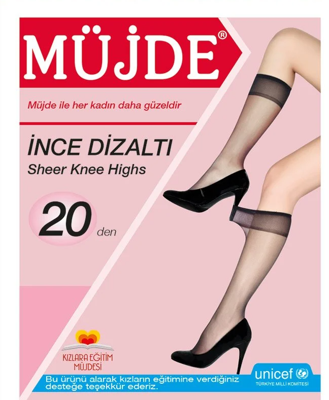 Müjde İnce Dizaltı Çorap 12'li