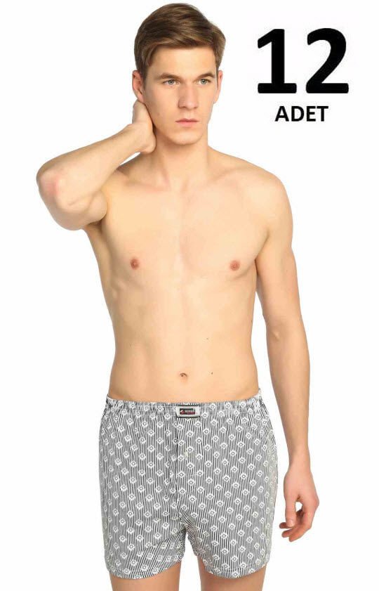 Seher Erkek Empirme Desenli Boxer 12'li