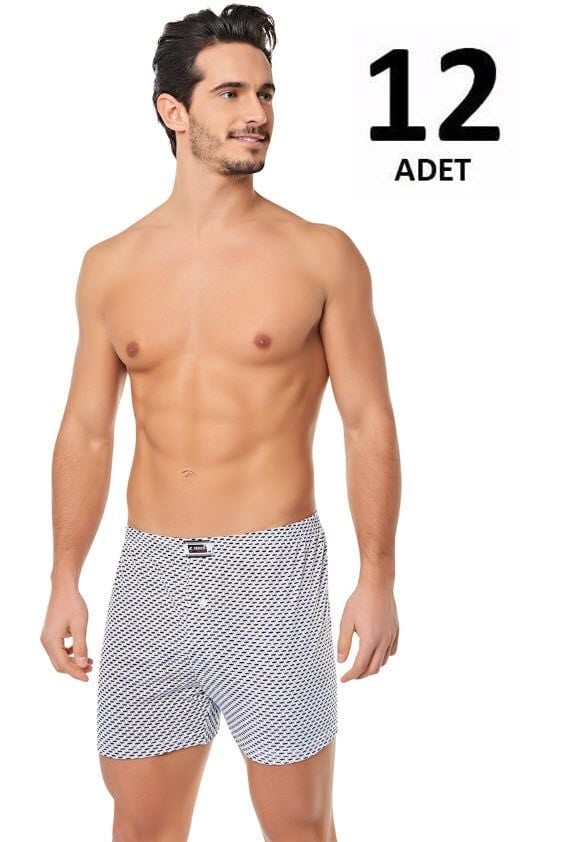 Seher Erkek Empirme Desenli Boxer 12'li