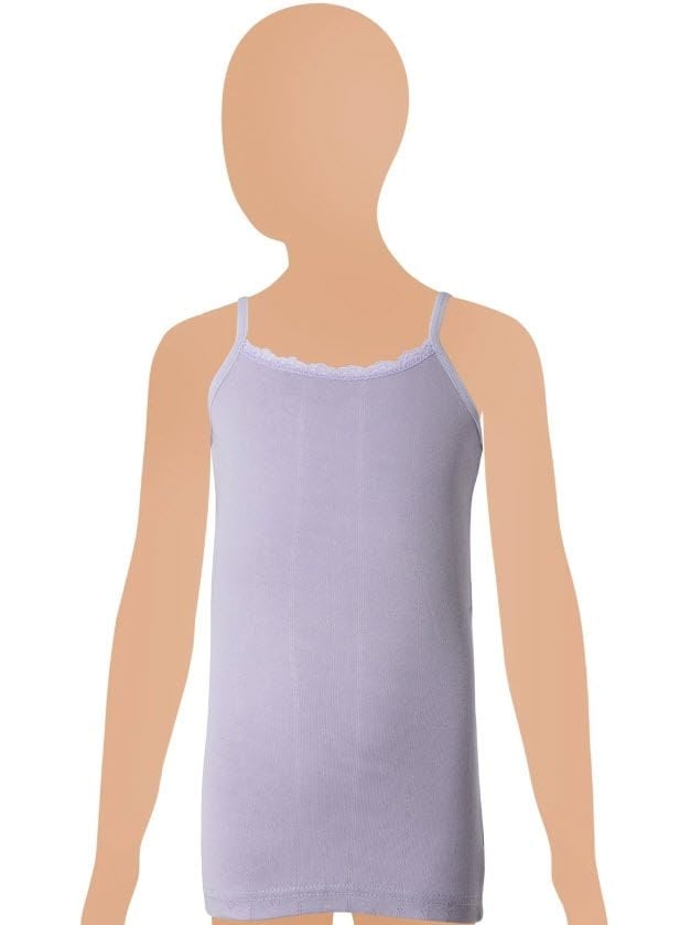 Gümüş Kız Çocuk İp Askılı Jakarlı Atlet 3086