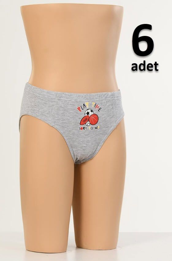 Dondeza Baskılı Erkek Çocuk Slip 6'lı