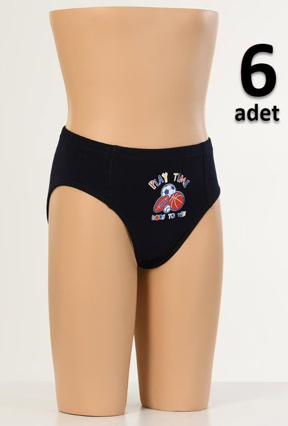 Dondeza Baskılı Erkek Çocuk Slip 6'lı