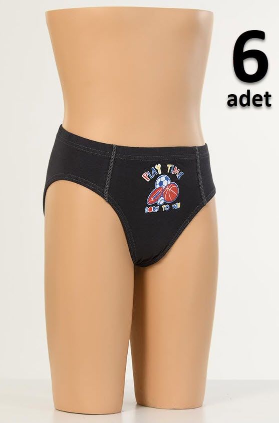 Dondeza Baskılı Erkek Çocuk Slip 6'lı