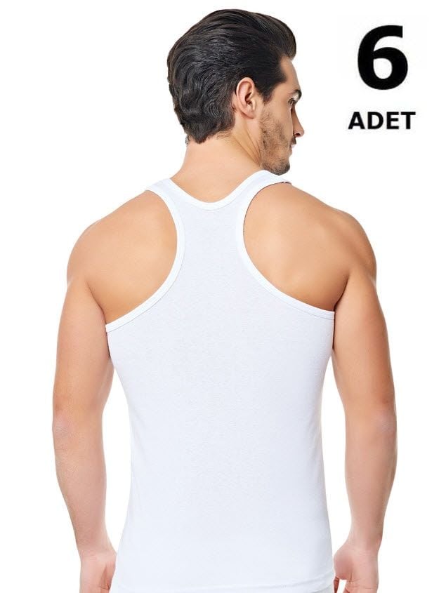 Seher Erkek Ribana Spor Atlet  6'lı Beyaz/ Siyah/Gri