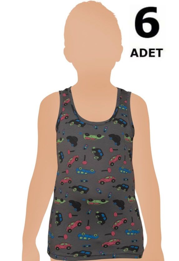 Gümüş Erkek Çocuk Likralı Empirme Atlet 6'lı 3088