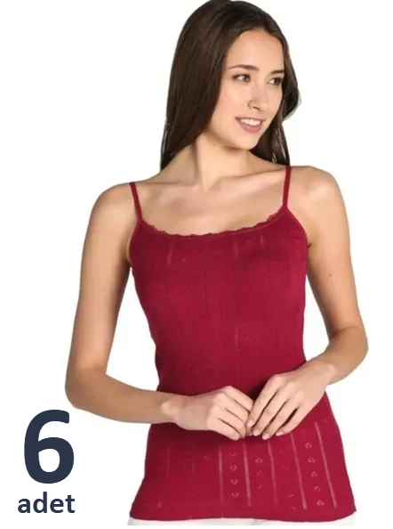 Tutku Jakarlı Bayan İp Askı Atlet 6'lı 0200