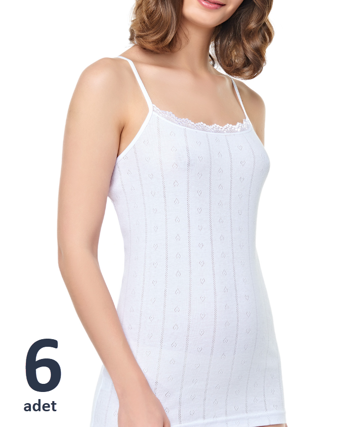 Tutku Jakarlı Bayan İp Askı Atlet 6'lı 0200