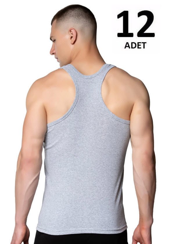 Seher Erkek Ribana Spor Atlet  12'li Beyaz/ Siyah/Gri