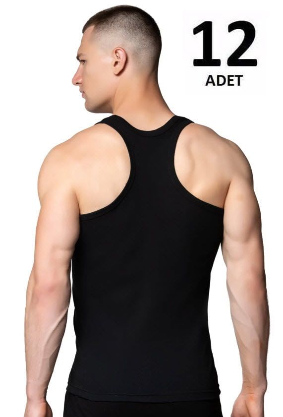 Seher Erkek Ribana Spor Atlet  12'li Beyaz/ Siyah/Gri