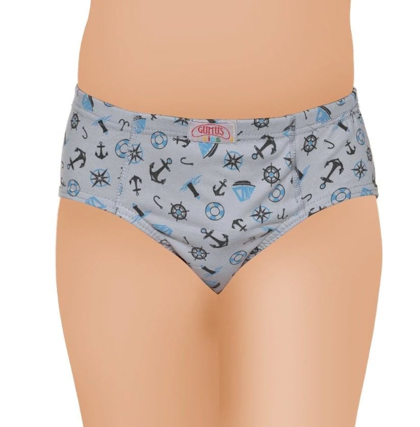 Gümüş  Erkek Çocuk Likralı Empirme Slip Külot 3090