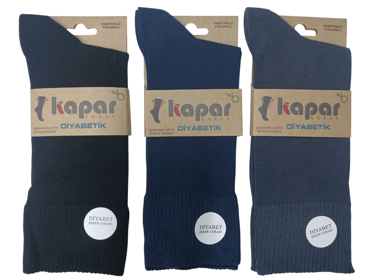 Kapar Erkek Diyabetik Şeker Çorabı 12'li