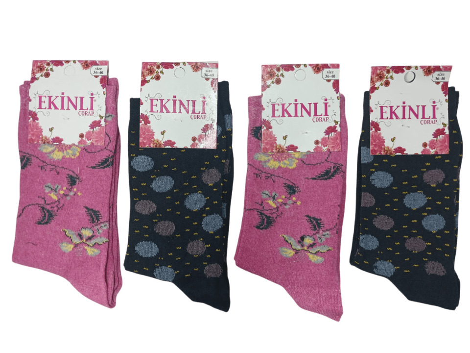 Ekinli Bayan Likralı Çorap 12'li