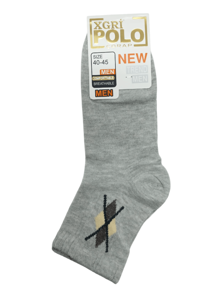 X-Gri Uzun Konç Erkek Likralı Patik 12'li