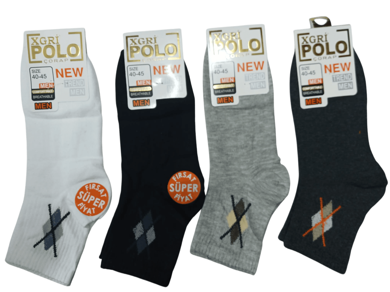 X-Gri Uzun Konç Erkek Likralı Patik 12'li