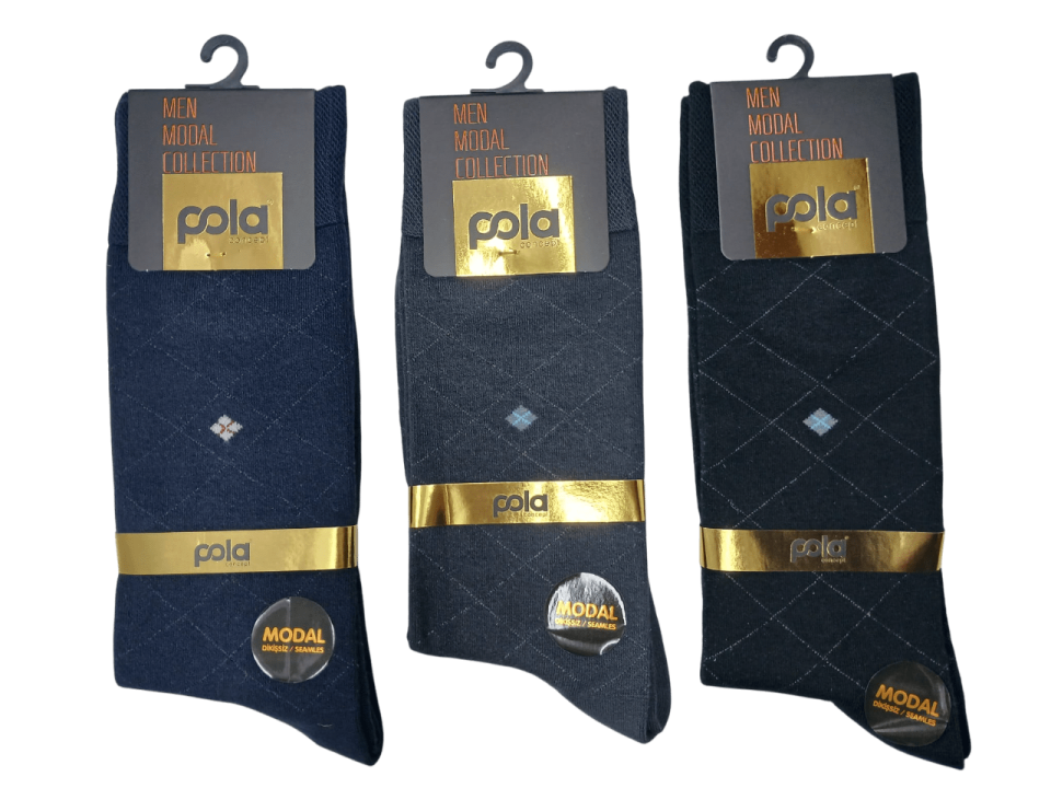 Pola Modal Erkek Likralı Kışlık Çorap 12'li