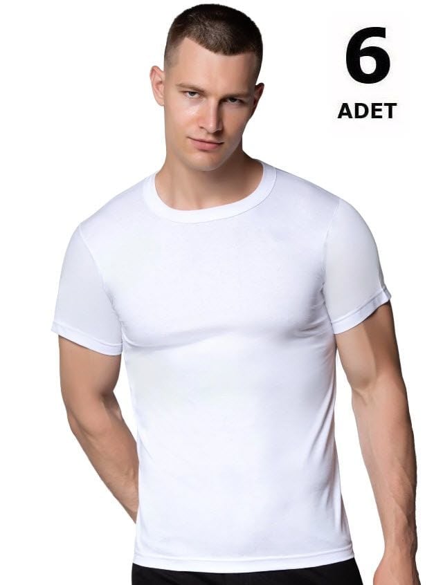 Sedef Yıldızı 1002 Erkek Penye Sıfır Yaka 6'lı