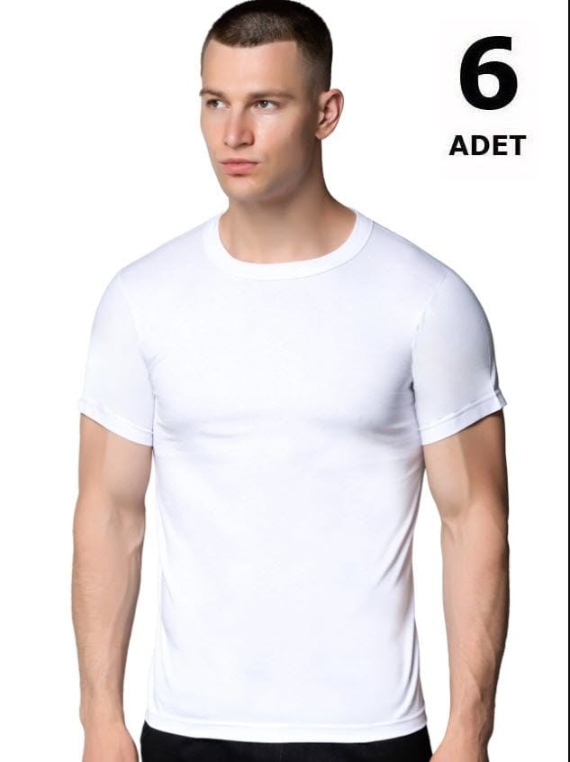 Sedef Yıldızı 1002 Erkek Penye Sıfır Yaka 6'lı