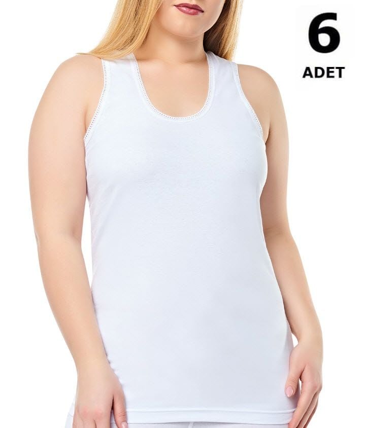 Seher Kadın Penye Kaşkorse Geniş Askı Atlet 6'lı