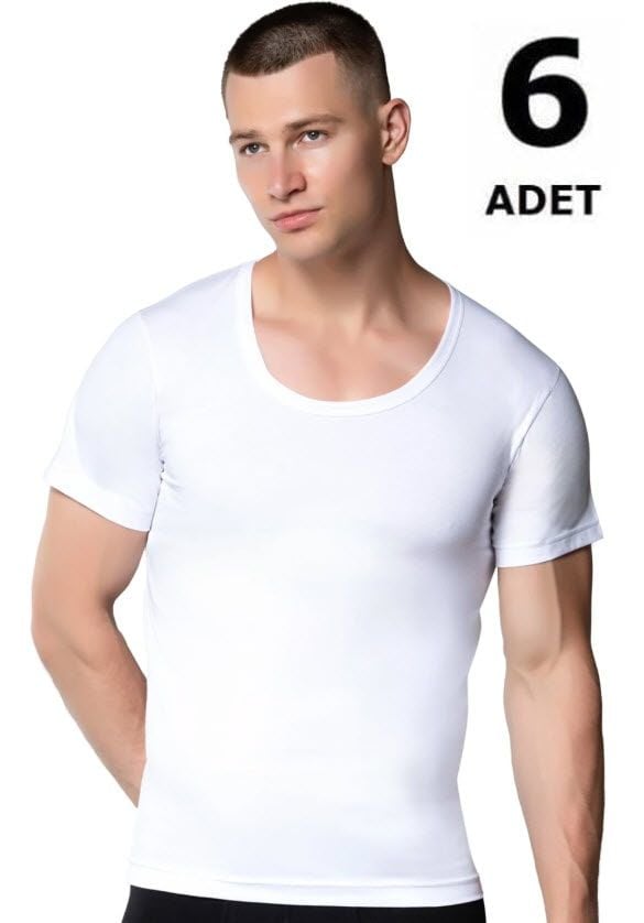 Sedef Yıldızı Erkek Penye Bisiklet Yaka 6'lı 1003