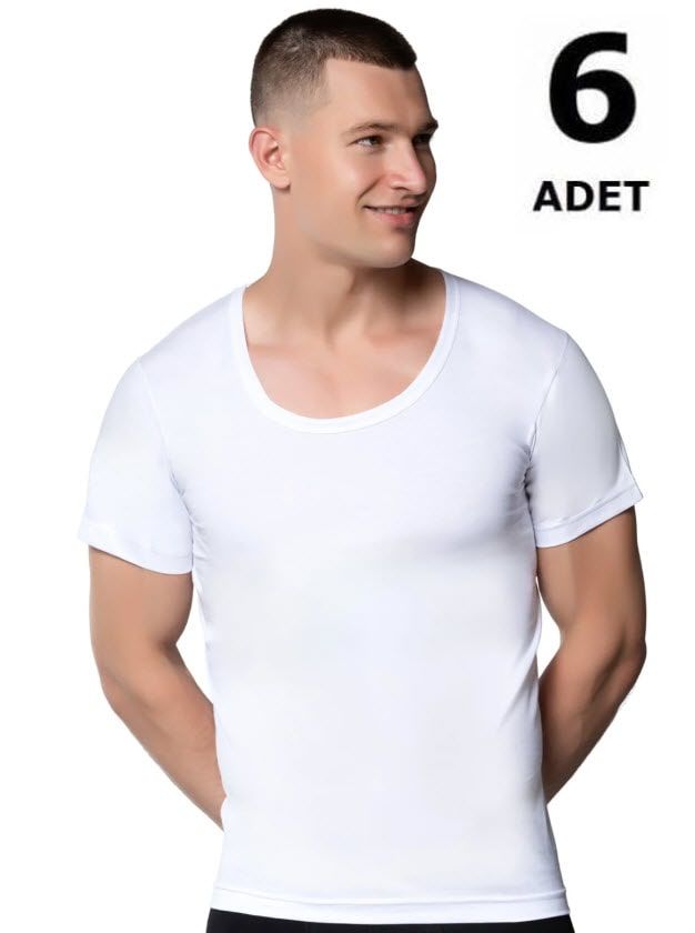 Sedef Yıldızı Erkek Penye Bisiklet Yaka 6'lı 1003