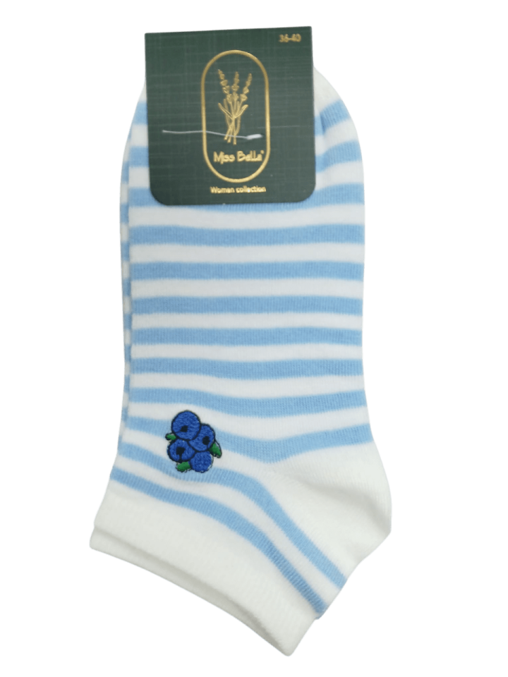 Miss Bella Bayan Nakışlı Penye Patik 12'li