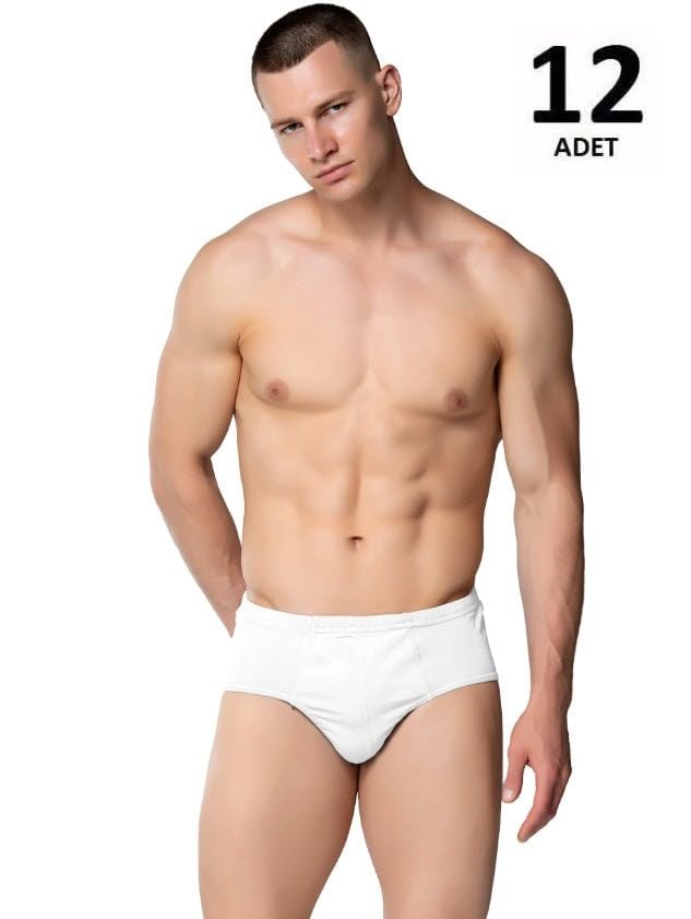 Sedef Yıldızı Erkek Penye Kom Slip Külot 12'li 1005