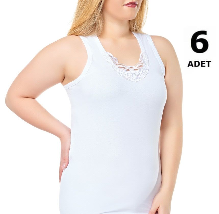 Seher Kadın Geniş Askı Hazır Yaka Atlet 6'lı