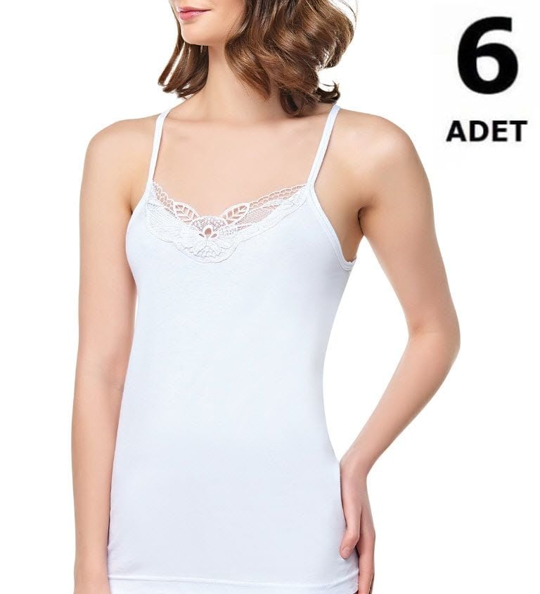 Seher Kadın İp Askı Hazır Yaka Atlet 6'lı