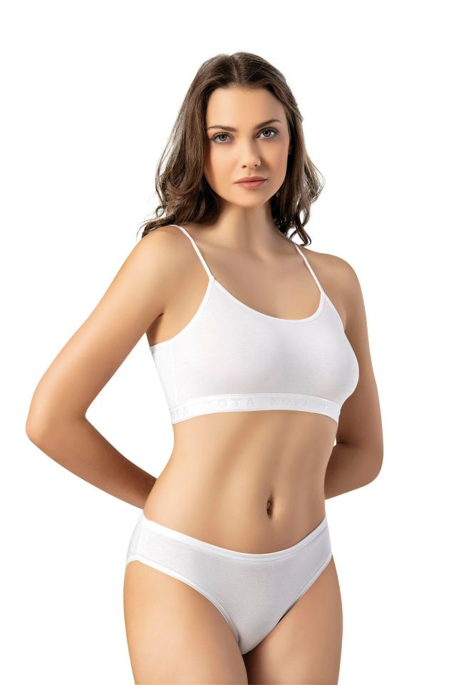 KOTA BAYAN İP ASKILI PEDLİ BÜSTİYER Siyah/Beyaz/Ten K6312