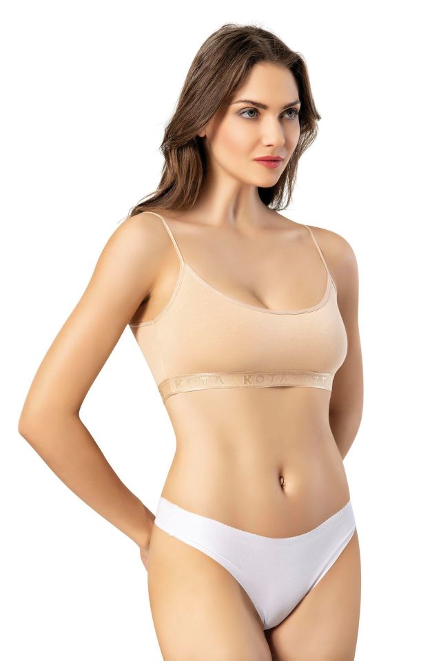 KOTA BAYAN İP ASKILI PEDLİ BÜSTİYER Siyah/Beyaz/Ten K6312