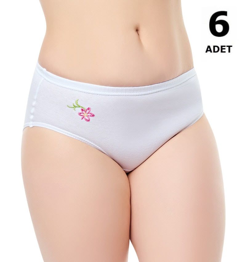 Seher Kadın İşlemeli Bayan Külot 6'lı