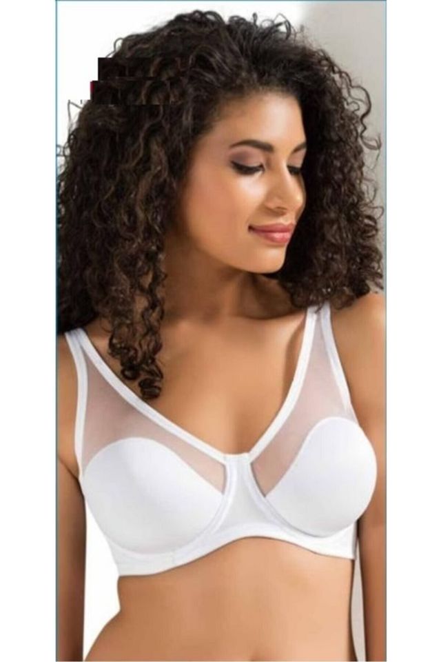 Le Jardin Tül Detaylı Toparlayıcı Soft Kap Sütyen LJ-9200 BEYAZ - 95C