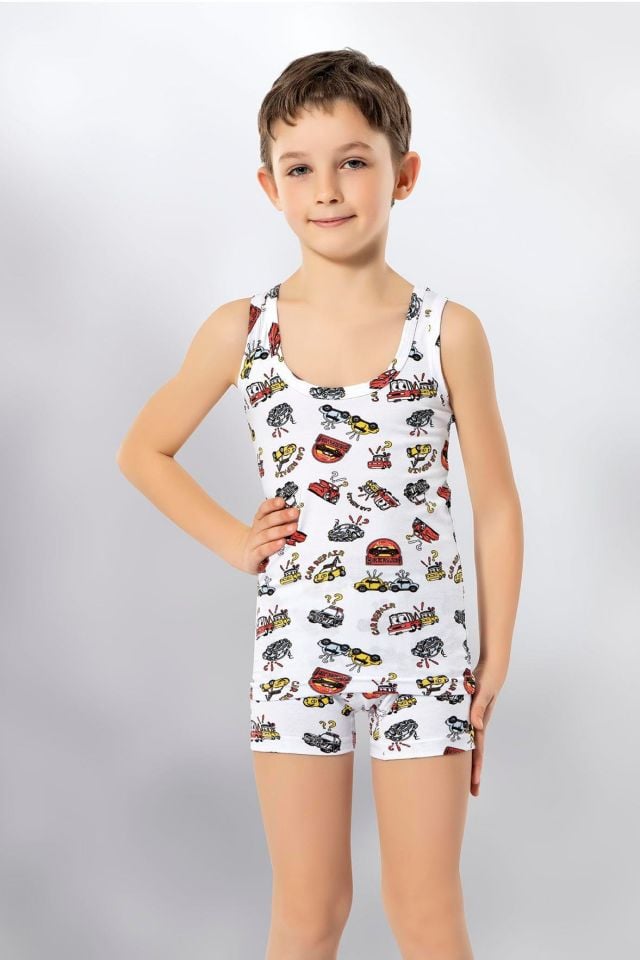 KOTA ERKEK ÇOCUK BASKILI LİKRALI ATLET K1014