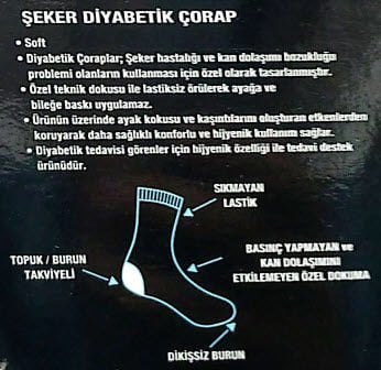 Özmen Erkek Diyabetik Şeker Çorabı 6'lı
