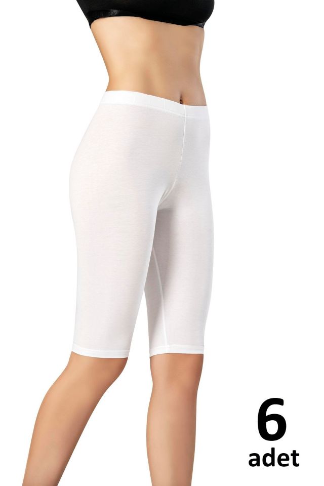 KOTA BAYAN PENYE ELASTAN DİZ ÜSTÜ TAYT Siyah/Beyaz/Gri 6' lı K4018