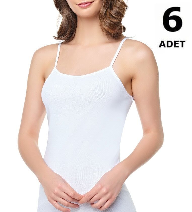 Seher Kadın Ribana İp Askı Atlet 6'lı