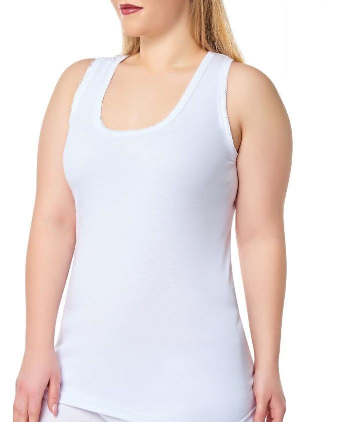 Tutku 0142 Tutku Kroşetalı Geniş Askı Bayan Atlet BEYAZ - L