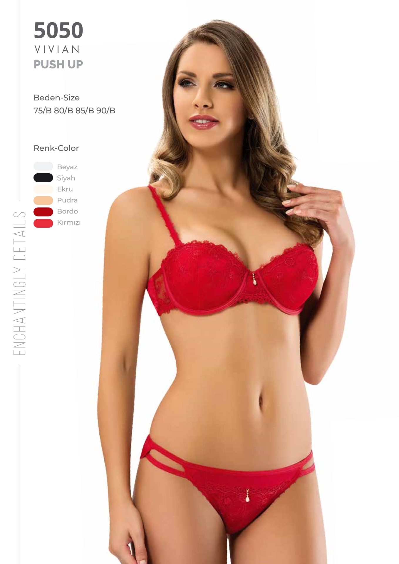 Le Jardin Brode Kaplı Slikonlu Destekli Sütyen Takım LJ-5050