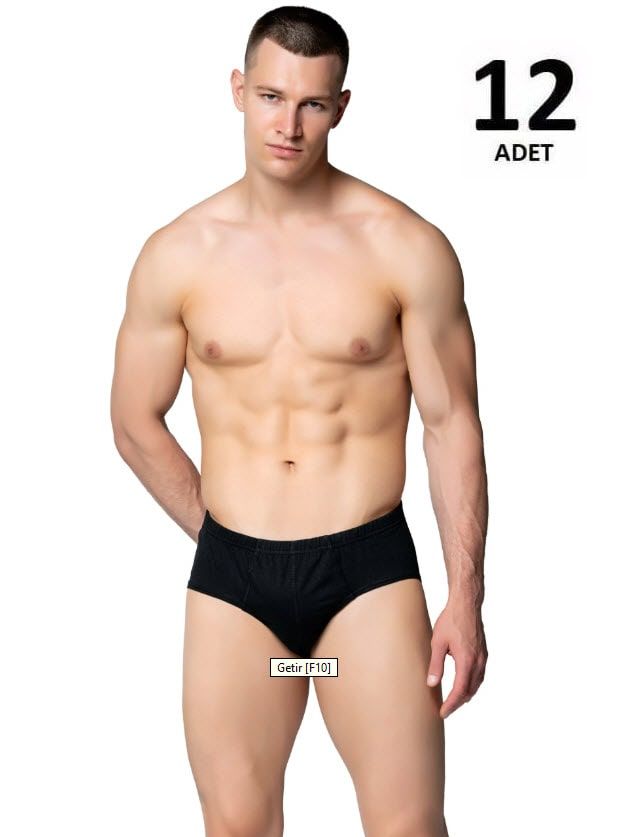 Sedef Yıldızı Erkek Penye Renkli Kom Slip Külot 12'li 1010 Gri/Siyah/Mavi/Haki