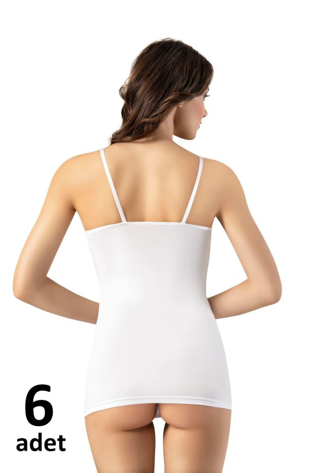 KOTA BAYAN İP ASKILI ATLET Siyah/Beyaz 6'lı K6018