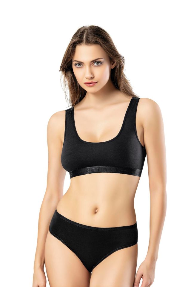 KOTA BAYAN GENİŞ ASKILI PEDLİ BÜSTİYER Siyah/Beyaz/Ten K6313